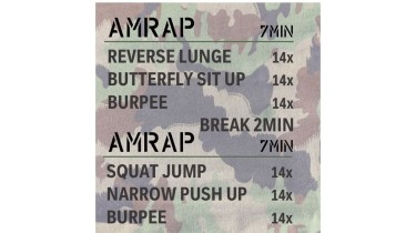 Training Ganzkörper: AMRAP 2 x 7min - body weight