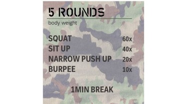 Entraînement du corps entier: 5 rounds - body weight