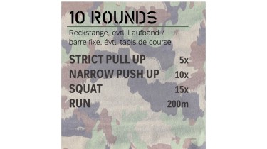 Lower/upper body workout: 10 rounds