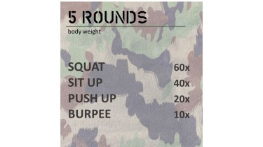 Full body workout: 5 rounds - body weight