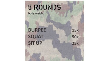 Full body workout: 5 rounds - body weight