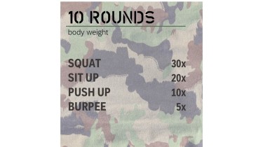 Full body workout: 10 rounds - body weight