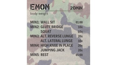 Entraînement du bas du corps: EMOM 20min - body weight