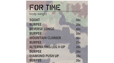 Full body workout: 1 round - body weight